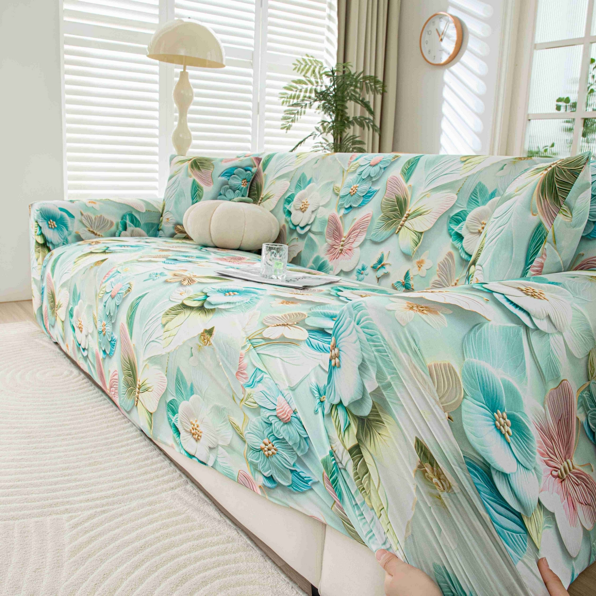 91家纺网 家纺一手货源 找家纺 （总）沐沐家纺 2026春夏新款冰丝印花沙发套