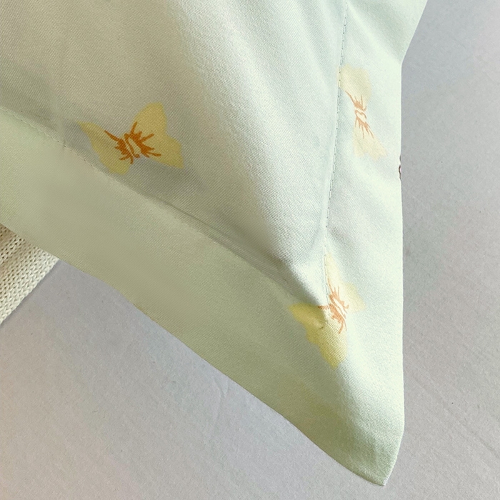 91家纺网 家纺一手货源 找家纺 芯宜佳 2025新款小清新斜纹印花双人枕套 花语萌兔