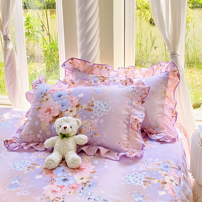 91家纺网 家纺一手货源 找家纺 雨彤家纺 2025新款韩式公主风亲肤斜纹枕套 公主风-漫丁蔷薇