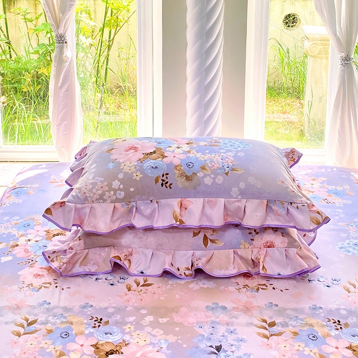 91家纺网 家纺一手货源 找家纺 雨彤家纺 2025新款韩式公主风亲肤斜纹枕套 公主风-漫丁蔷薇