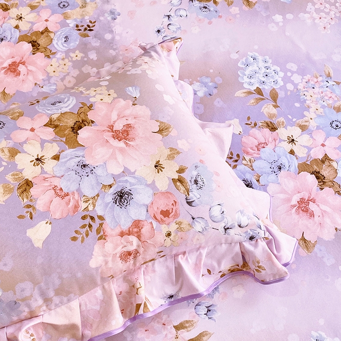 91家纺网 家纺一手货源 找家纺 雨彤家纺 2025新款韩式公主风亲肤斜纹枕套 公主风-漫丁蔷薇