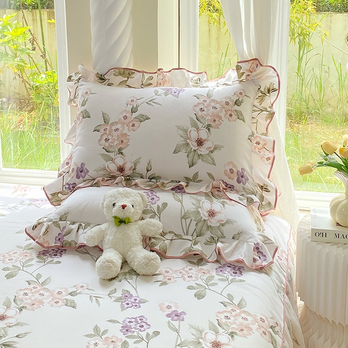 91家纺网 家纺一手货源 找家纺 （总）雨彤家纺 2025新款韩式公主风亲肤斜纹枕套