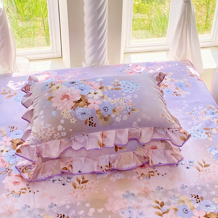 91家纺网 家纺一手货源 找家纺 雨彤家纺 2025新款韩式公主风亲肤斜纹枕套 公主风-漫丁蔷薇