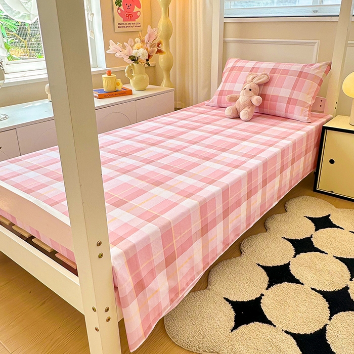 91家纺网 家纺一手货源 找家纺 雨彤家纺 2025条纹水洗棉学生宿舍床单单床单床单单件 曼迪格