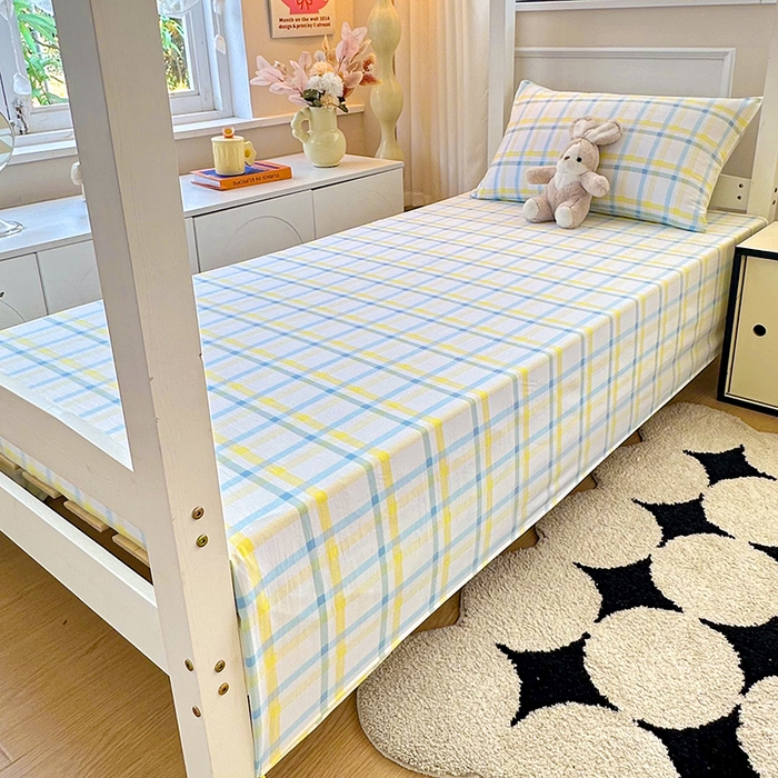 91家纺网 家纺一手货源 找家纺 雨彤家纺 2025条纹水洗棉学生宿舍床单单床单床单单件 格心生活