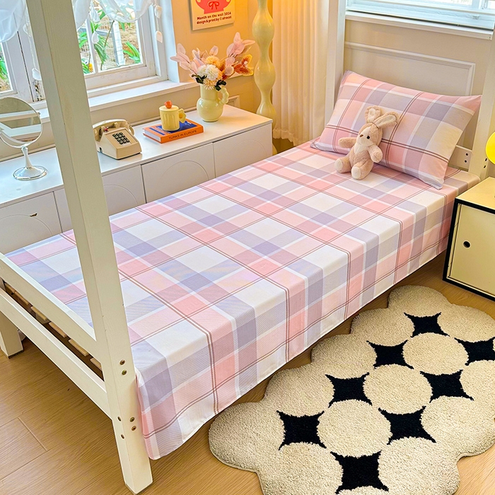 91家纺网 家纺一手货源 找家纺 雨彤家纺 2025条纹水洗棉学生宿舍床单单床单床单单件 爱诺格