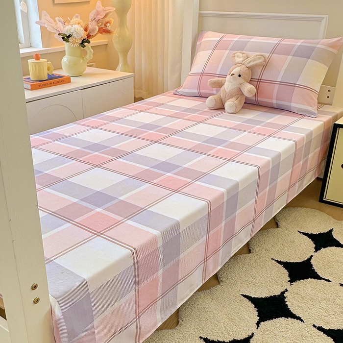 91家纺网 家纺一手货源 找家纺 雨彤家纺 2025条纹水洗棉学生宿舍床单单床单床单单件 爱诺格