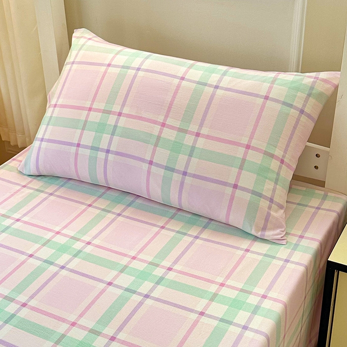 91家纺网 家纺一手货源 找家纺 雨彤家纺 2025条纹水洗棉学生宿舍床单单床单床单单件 百川-红