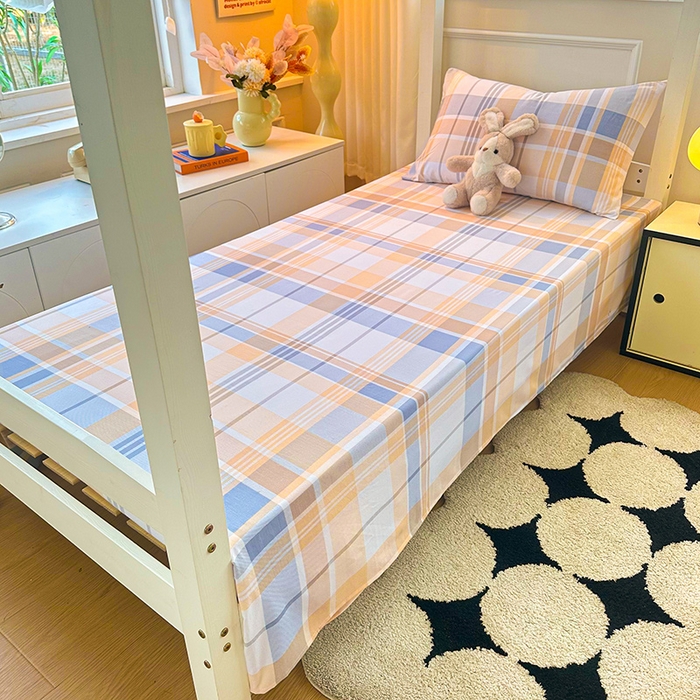 91家纺网 家纺一手货源 找家纺 雨彤家纺 2025条纹水洗棉学生宿舍床单单床单床单单件 科曼格