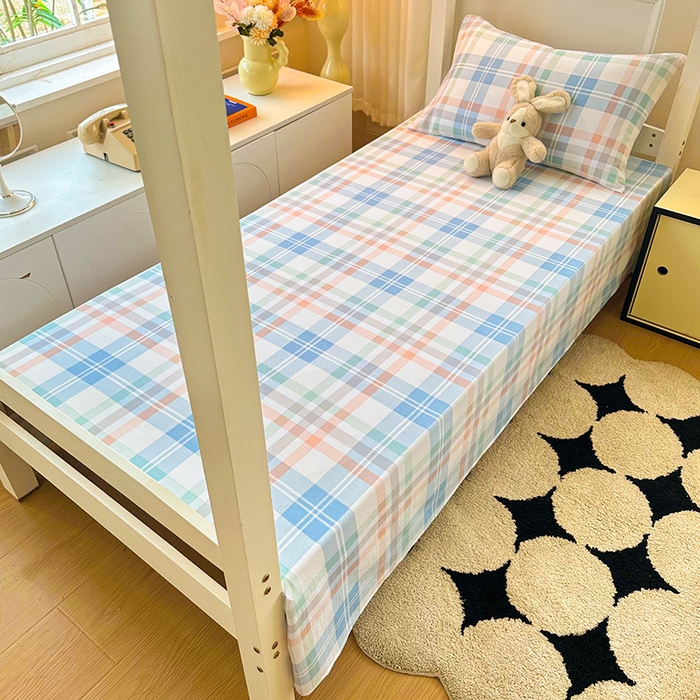 91家纺网 家纺一手货源 找家纺 雨彤家纺 2025条纹水洗棉学生宿舍床单单床单床单单件 索尔