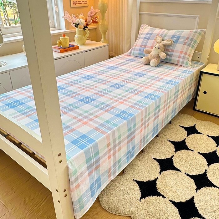 91家纺网 家纺一手货源 找家纺 雨彤家纺 2025条纹水洗棉学生宿舍床单单床单床单单件 索尔