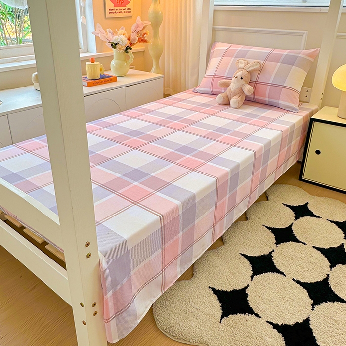 91家纺网 家纺一手货源 找家纺 雨彤家纺 2025条纹水洗棉学生宿舍床单单床单床单单件 爱诺格