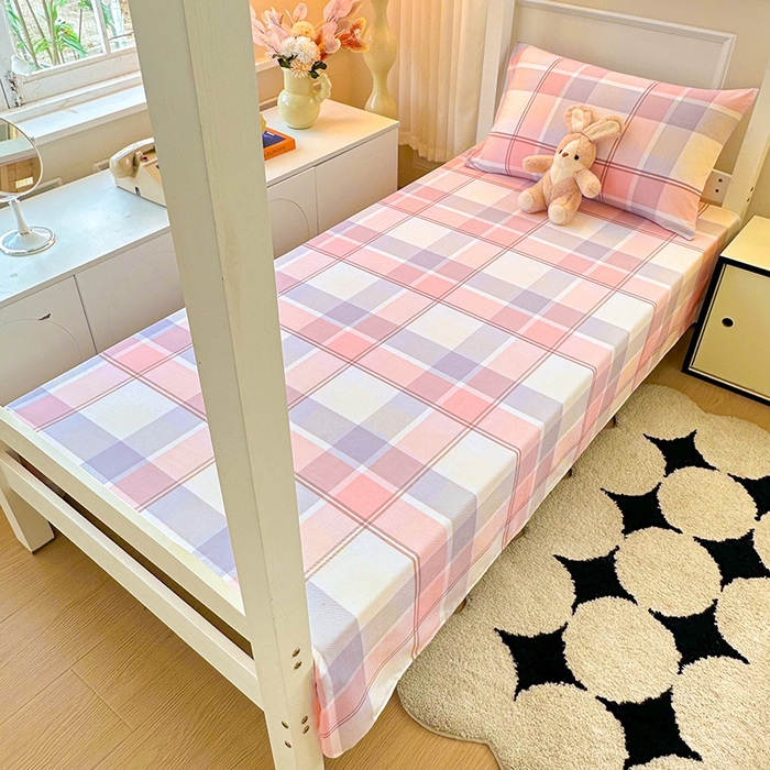 91家纺网 家纺一手货源 找家纺 雨彤家纺 2025条纹水洗棉学生宿舍床单单床单床单单件 爱诺格