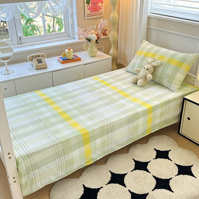 91家纺网 家纺一手货源 找家纺 雨彤家纺 2025条纹水洗棉学生宿舍床单单床单床单单件 安格尔