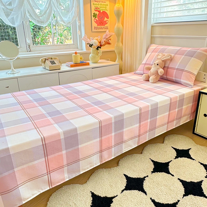 91家纺网 家纺一手货源 找家纺 雨彤家纺 2025条纹水洗棉学生宿舍床单单床单床单单件 爱诺格