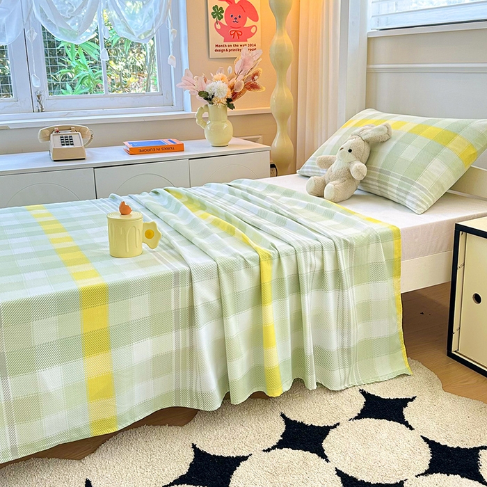 91家纺网 家纺一手货源 找家纺 雨彤家纺 2025条纹水洗棉学生宿舍床单单床单床单单件 安格尔