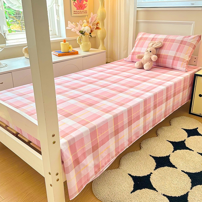 91家纺网 家纺一手货源 找家纺 雨彤家纺 2025条纹水洗棉学生宿舍床单单床单床单单件 曼迪格