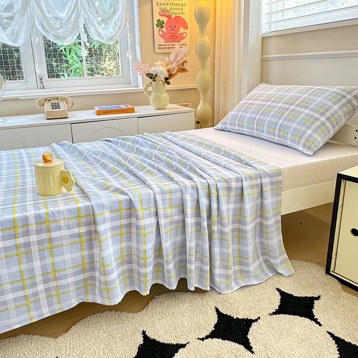 91家纺网 家纺一手货源 找家纺 雨彤家纺 2025条纹水洗棉学生宿舍床单单床单床单单件 芙兰仕