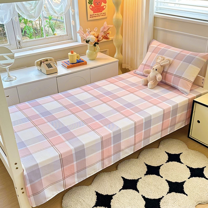 91家纺网 家纺一手货源 找家纺 雨彤家纺 2025条纹水洗棉学生宿舍床单单床单床单单件 爱诺格