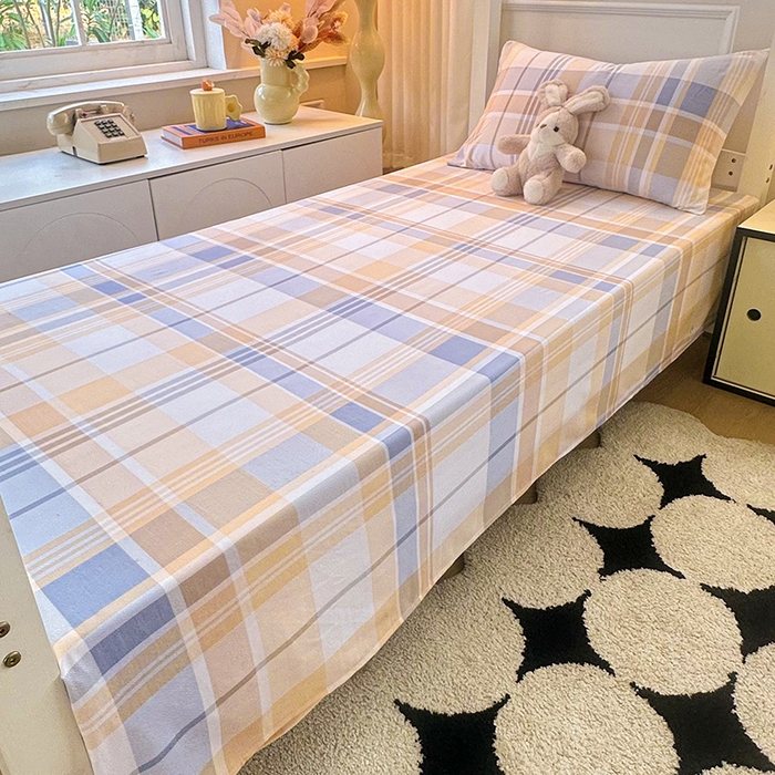 91家纺网 家纺一手货源 找家纺 雨彤家纺 2025条纹水洗棉学生宿舍床单单床单床单单件 科曼格