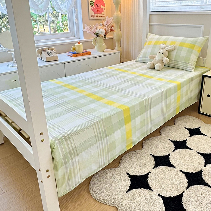 91家纺网 家纺一手货源 找家纺 雨彤家纺 2025条纹水洗棉学生宿舍床单单床单床单单件 安格尔