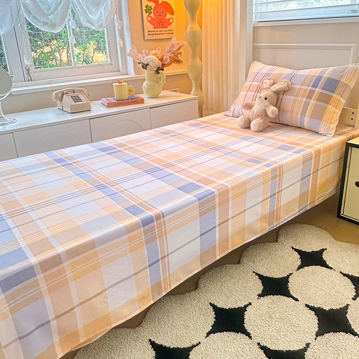 91家纺网 家纺一手货源 找家纺 雨彤家纺 2025条纹水洗棉学生宿舍床单单床单床单单件 科曼格