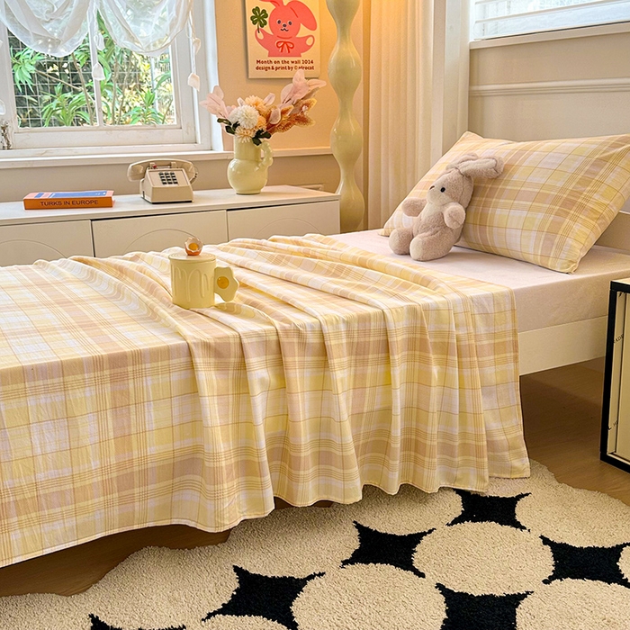 91家纺网 家纺一手货源 找家纺 雨彤家纺 2025条纹水洗棉学生宿舍床单单床单床单单件 希格文