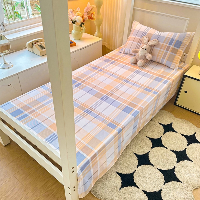 91家纺网 家纺一手货源 找家纺 雨彤家纺 2025条纹水洗棉学生宿舍床单单床单床单单件 科曼格