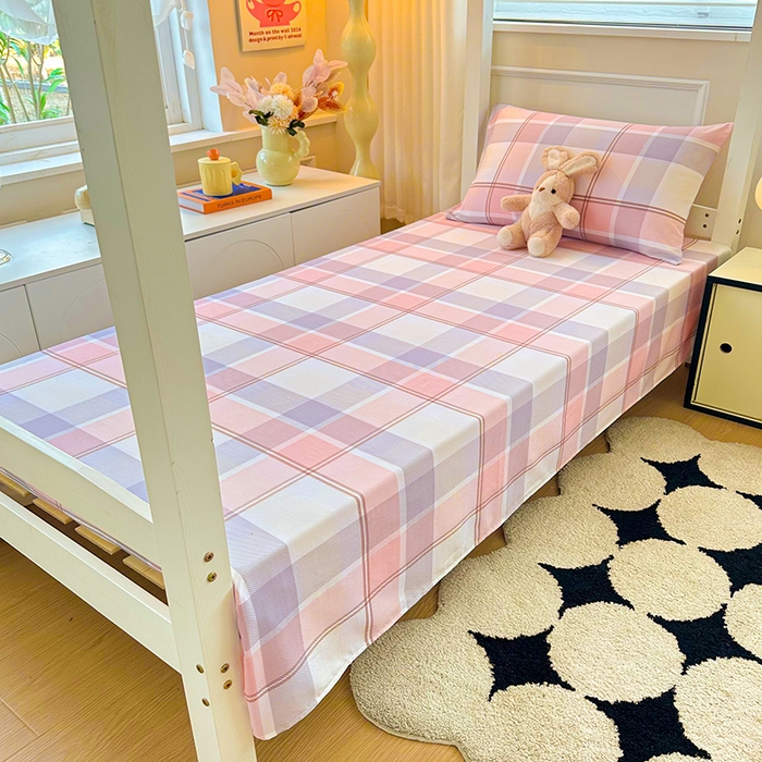 91家纺网 家纺一手货源 找家纺 雨彤家纺 2025条纹水洗棉学生宿舍床单单床单床单单件 爱诺格