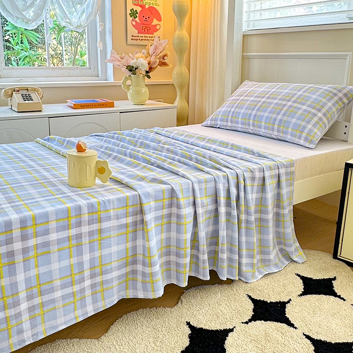 91家纺网 家纺一手货源 找家纺 雨彤家纺 2025条纹水洗棉学生宿舍床单单床单床单单件 芙兰仕