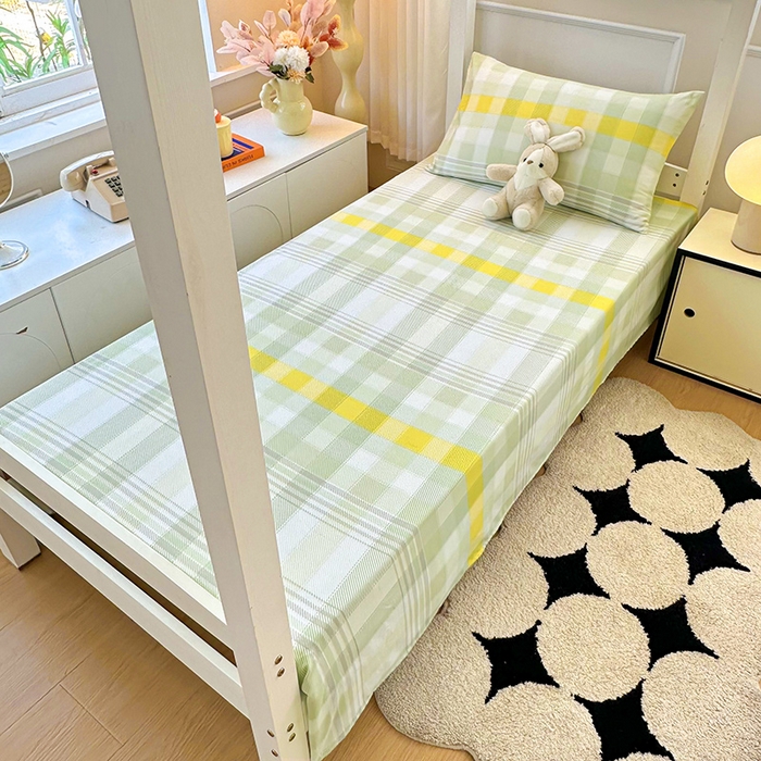 91家纺网 家纺一手货源 找家纺 雨彤家纺 2025条纹水洗棉学生宿舍床单单床单床单单件 安格尔