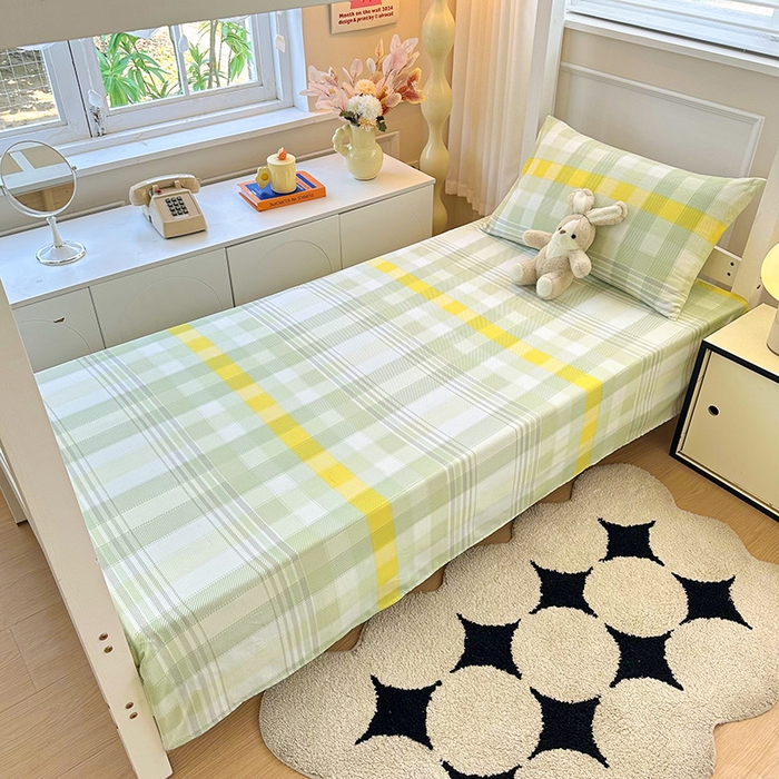 91家纺网 家纺一手货源 找家纺 雨彤家纺 2025条纹水洗棉学生宿舍床单单床单床单单件 安格尔