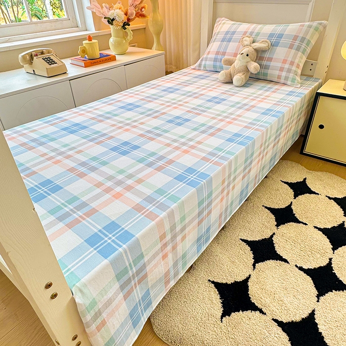 91家纺网 家纺一手货源 找家纺 雨彤家纺 2025条纹水洗棉学生宿舍床单单床单床单单件 索尔