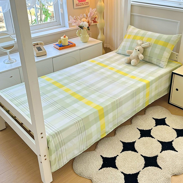 91家纺网 家纺一手货源 找家纺 雨彤家纺 2025条纹水洗棉学生宿舍床单单床单床单单件 安格尔