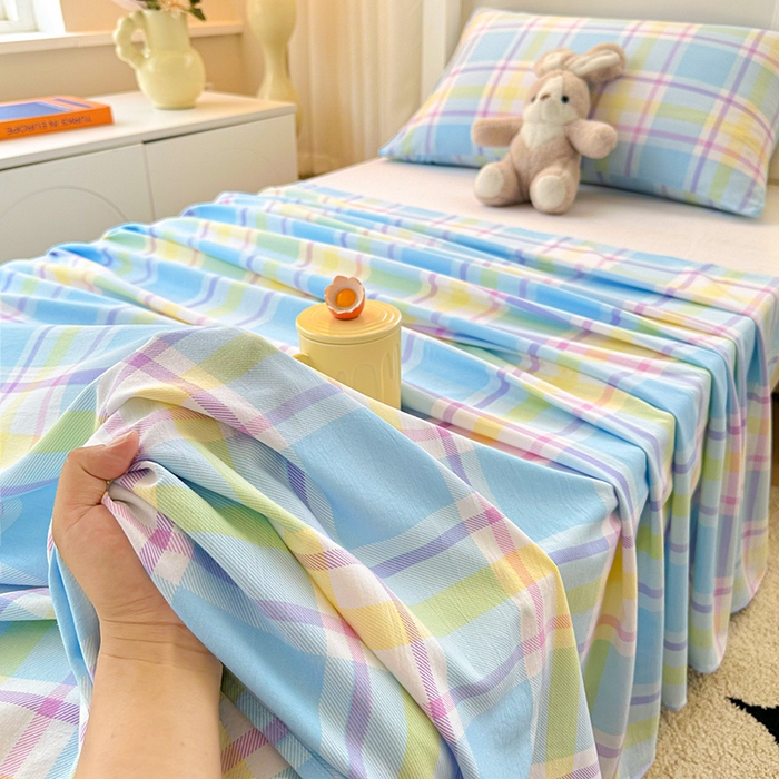 91家纺网 家纺一手货源 找家纺 雨彤家纺 2025条纹水洗棉学生宿舍床单单床单床单单件 弗罗格