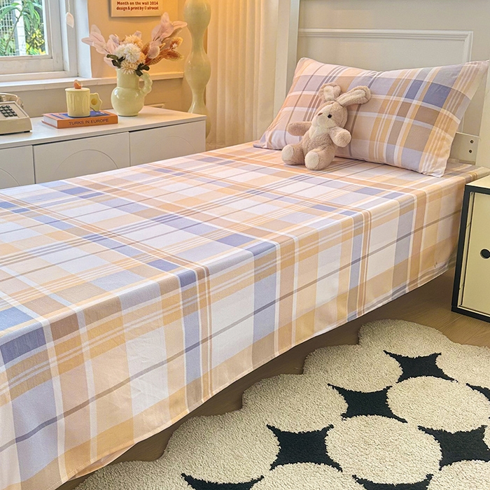 91家纺网 家纺一手货源 找家纺 雨彤家纺 2025条纹水洗棉学生宿舍床单单床单床单单件 科曼格