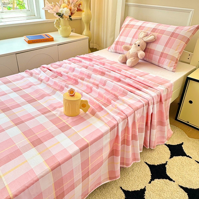 91家纺网 家纺一手货源 找家纺 雨彤家纺 2025条纹水洗棉学生宿舍床单单床单床单单件 曼迪格