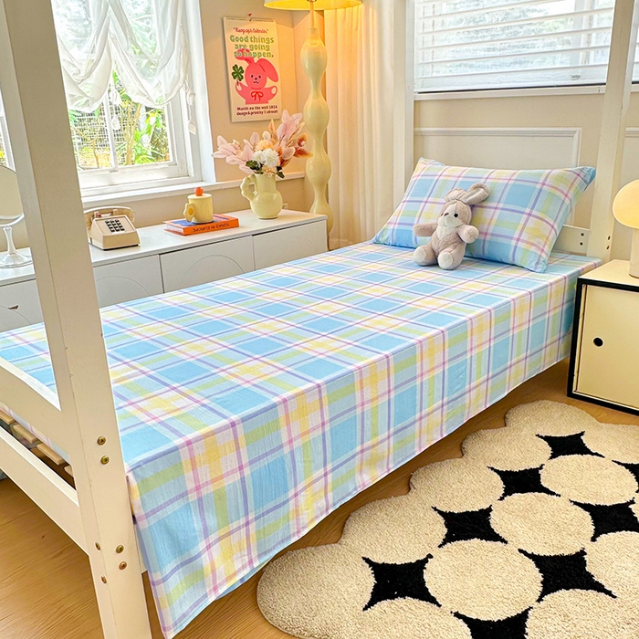 91家纺网 家纺一手货源 找家纺 雨彤家纺 2025条纹水洗棉学生宿舍床单单床单床单单件 弗罗格