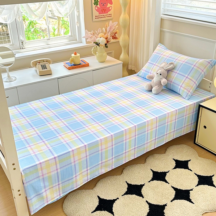 91家纺网 家纺一手货源 找家纺 雨彤家纺 2025条纹水洗棉学生宿舍床单单床单床单单件 弗罗格