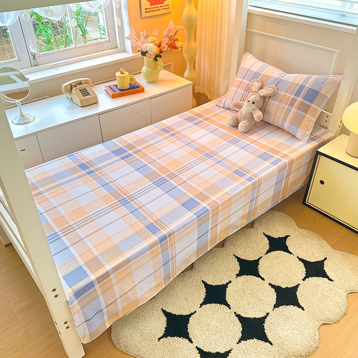 91家纺网 家纺一手货源 找家纺 雨彤家纺 2025条纹水洗棉学生宿舍床单单床单床单单件 科曼格