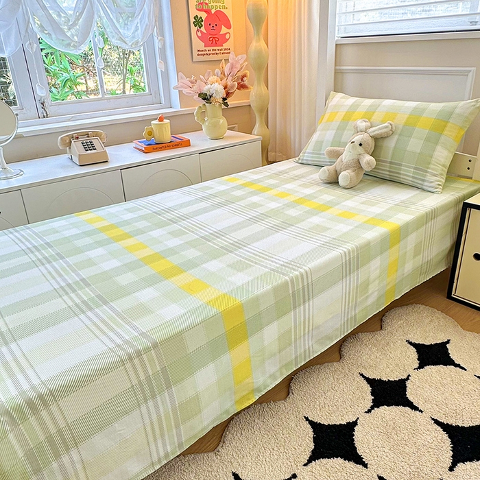 91家纺网 家纺一手货源 找家纺 雨彤家纺 2025条纹水洗棉学生宿舍床单单床单床单单件 安格尔