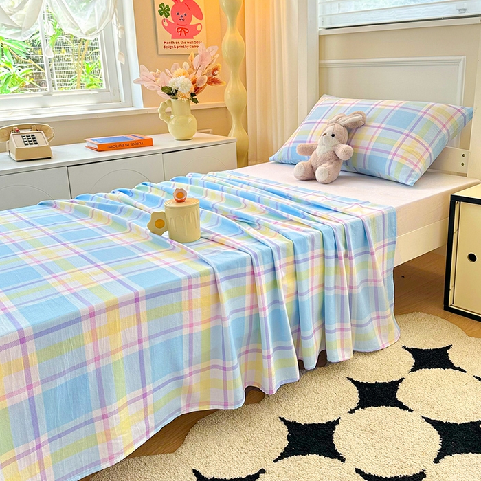 91家纺网 家纺一手货源 找家纺 雨彤家纺 2025条纹水洗棉学生宿舍床单单床单床单单件 弗罗格