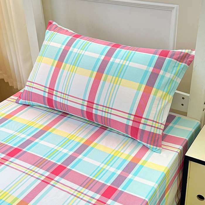 91家纺网 家纺一手货源 找家纺 雨彤家纺 2025条纹水洗棉学生宿舍床单单床单床单单件 春彩格