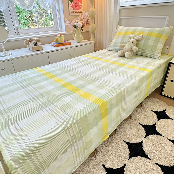 91家纺网 家纺一手货源 找家纺 雨彤家纺 2025条纹水洗棉学生宿舍床单单床单床单单件 安格尔