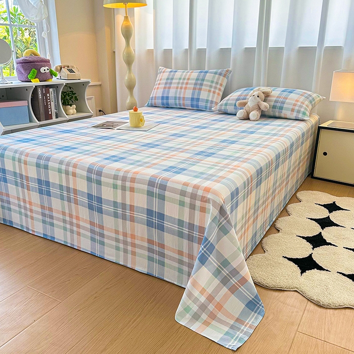 91家纺网 家纺一手货源 找家纺 雨彤家纺 2025条纹水洗棉学生宿舍床单单床单床单单件 索尔