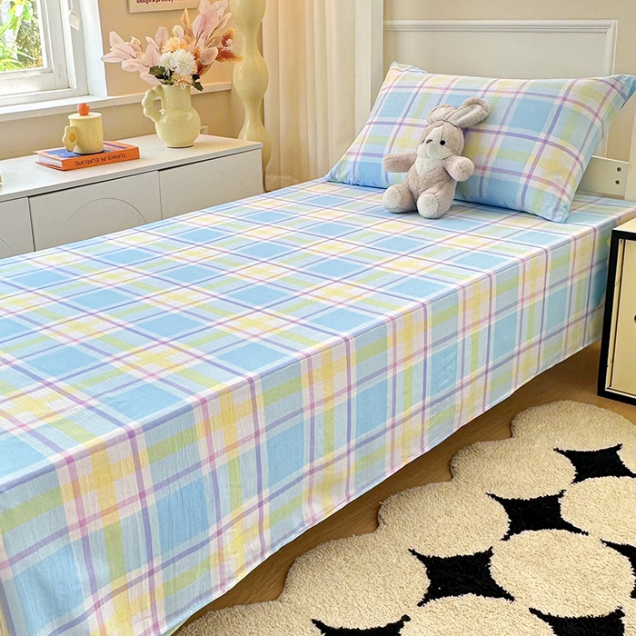 91家纺网 家纺一手货源 找家纺 雨彤家纺 2025条纹水洗棉学生宿舍床单单床单床单单件 弗罗格