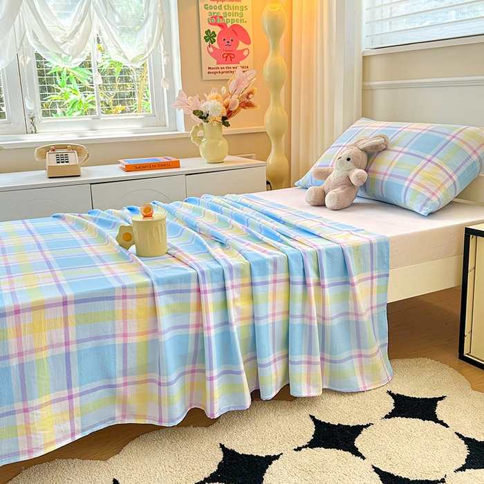 91家纺网 家纺一手货源 找家纺 雨彤家纺 2025条纹水洗棉学生宿舍床单单床单床单单件 弗罗格