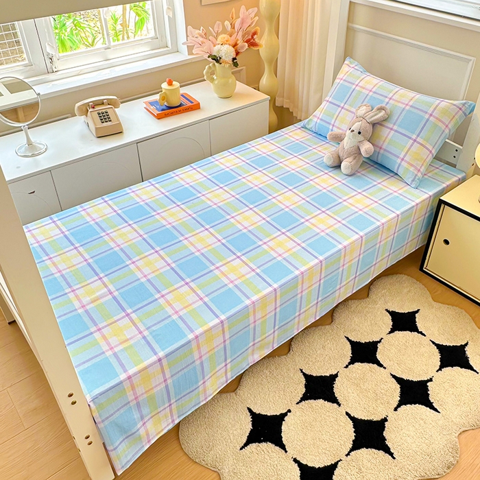 91家纺网 家纺一手货源 找家纺 雨彤家纺 2025条纹水洗棉学生宿舍床单单床单床单单件 弗罗格