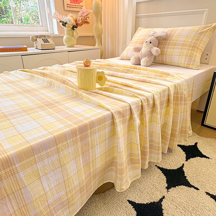 91家纺网 家纺一手货源 找家纺 雨彤家纺 2025条纹水洗棉学生宿舍床单单床单床单单件 希格文