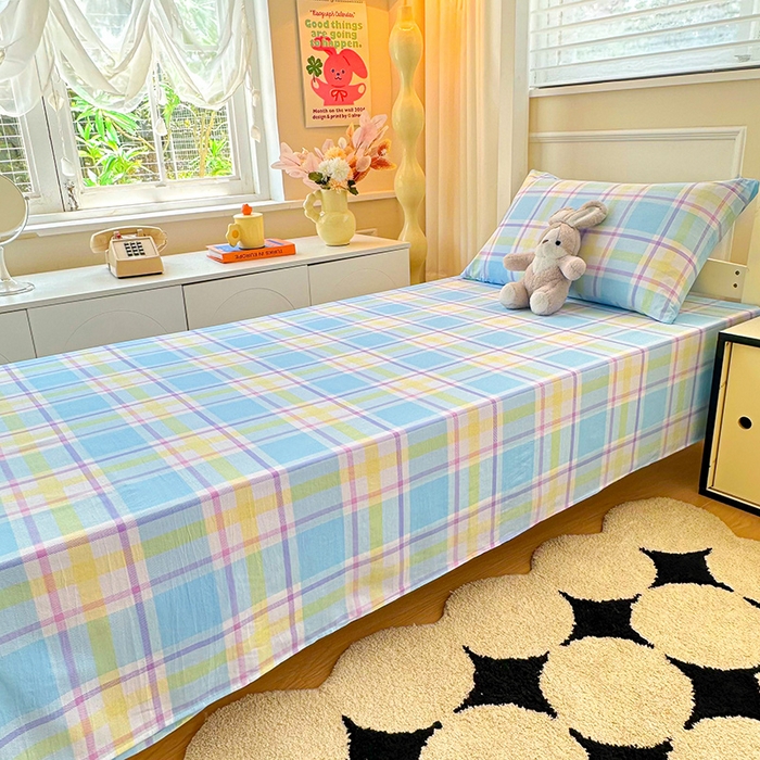 91家纺网 家纺一手货源 找家纺 雨彤家纺 2025条纹水洗棉学生宿舍床单单床单床单单件 弗罗格